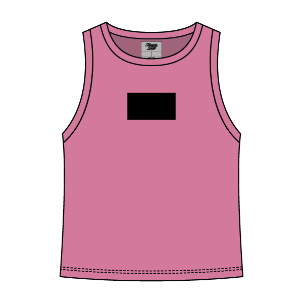 Ribbed High Neck Tank with Patch - The Collegiate Lineup