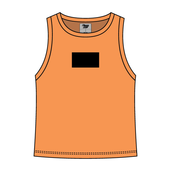 Ribbed High Neck Tank with Patch - The Collegiate Lineup