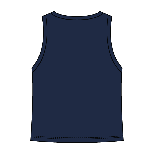 Ribbed High Neck Tank with Patch - The Collegiate Lineup