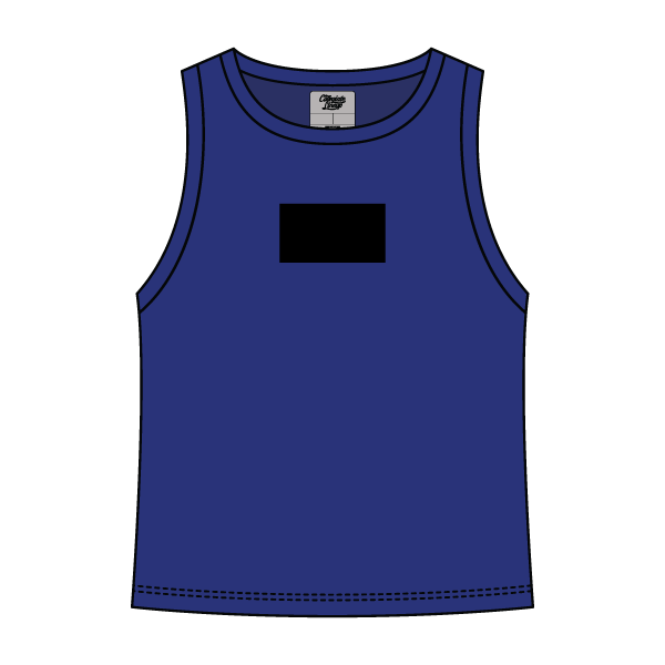 Ribbed High Neck Tank with Patch - The Collegiate Lineup