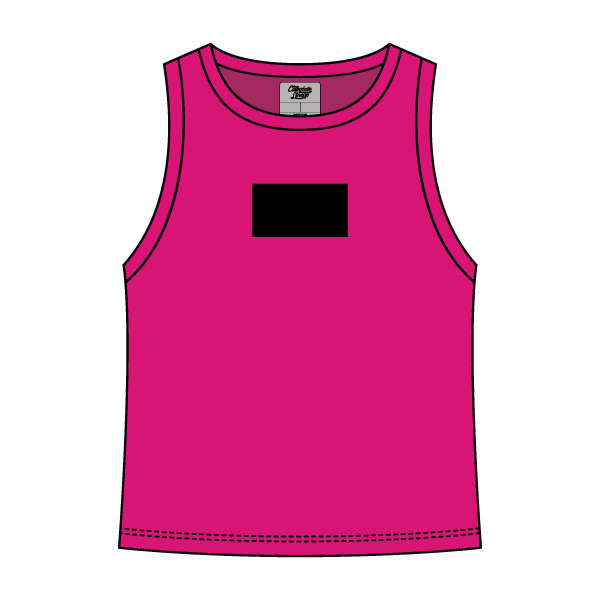 Ribbed High Neck Tank with Patch - The Collegiate Lineup