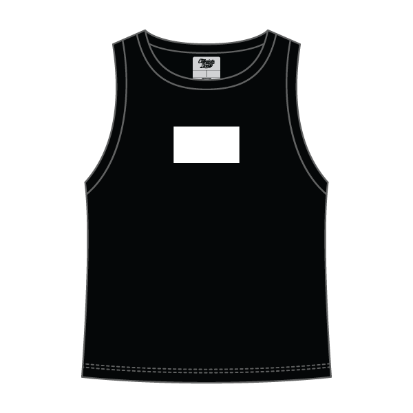 Ribbed High Neck Tank with Patch - The Collegiate Lineup