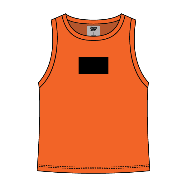 Ribbed High Neck Tank with Patch - The Collegiate Lineup