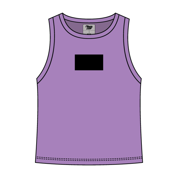 Ribbed High Neck Tank with Patch - The Collegiate Lineup