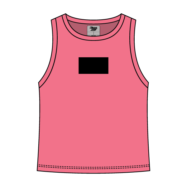 Ribbed High Neck Tank with Patch - The Collegiate Lineup
