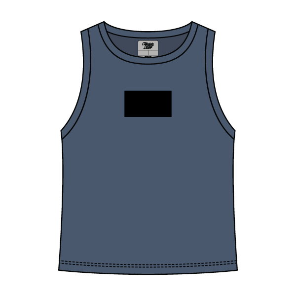 Ribbed High Neck Tank with Patch - The Collegiate Lineup