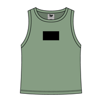 Ribbed High Neck Tank with Patch - The Collegiate Lineup