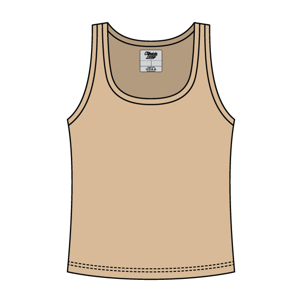 Ribbed Tank Scoop Neck Long