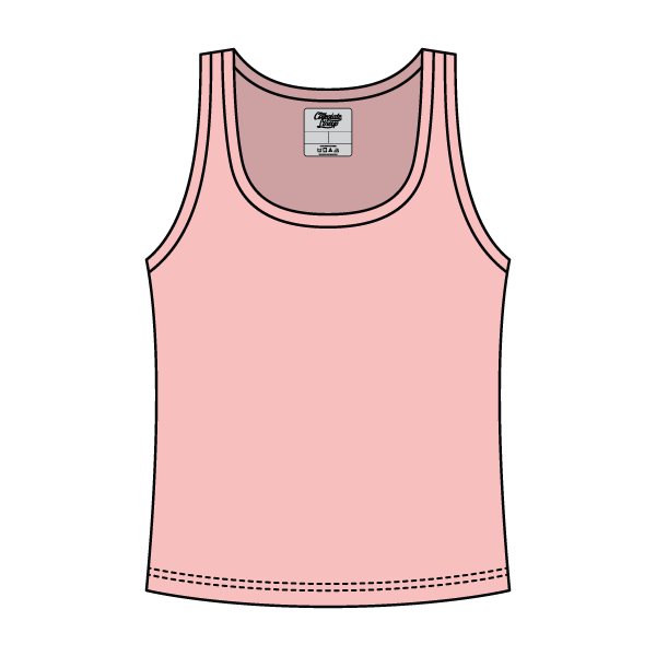 Ribbed Tank Scoop Neck Long