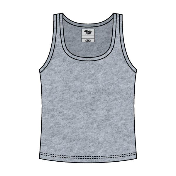 Ribbed Tank Scoop Neck Long