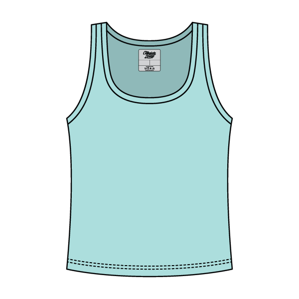 Ribbed Tank Scoop Neck Long
