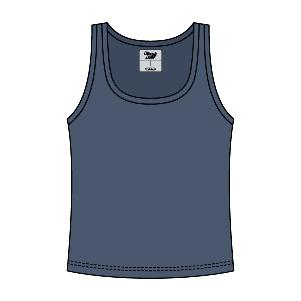 Ribbed Tank Scoop Neck Long