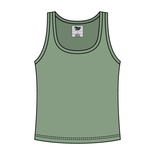 Ribbed Tank Scoop Neck Long