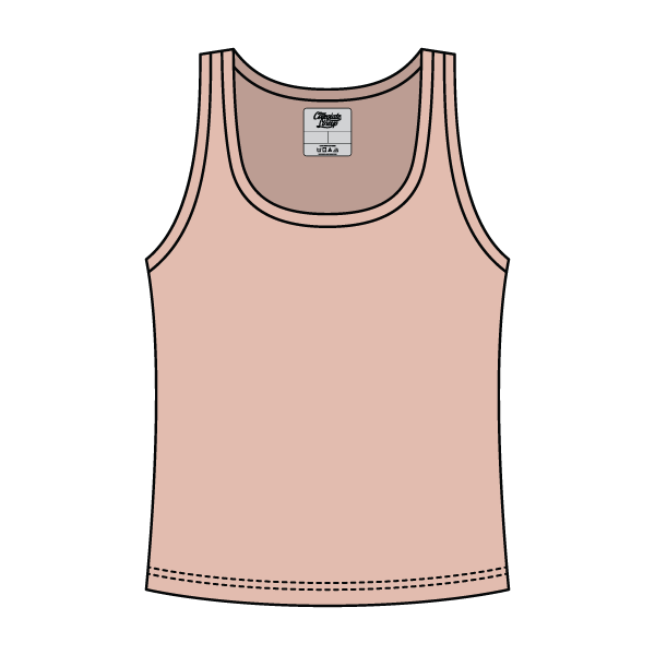 Ribbed Tank Scoop Neck Long