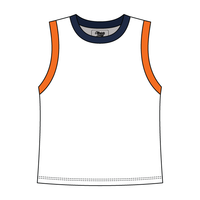 High Neck Crop Tank Multi Contrast Trim