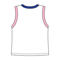 High Neck Crop Tank Multi Contrast Trim