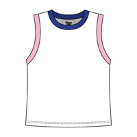 High Neck Crop Tank Multi Contrast Trim