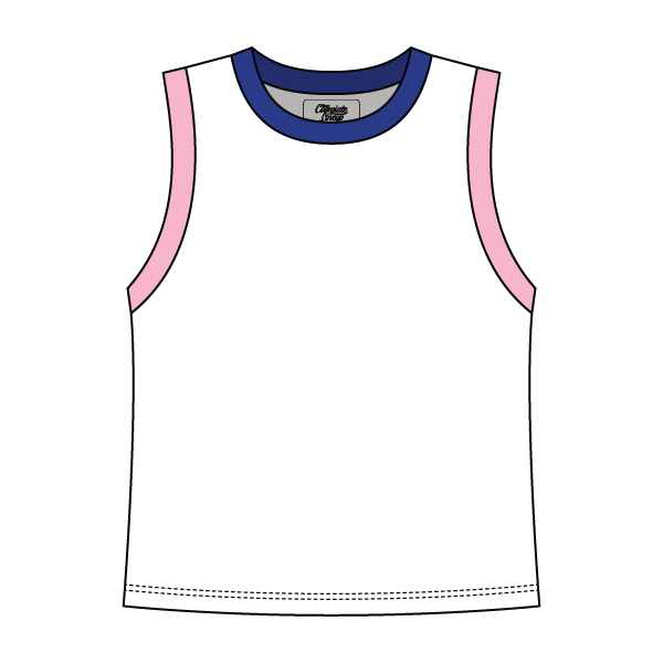 High Neck Crop Tank Multi Contrast Trim