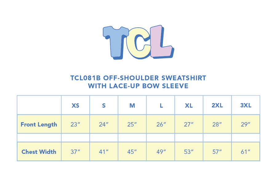 Size chart for Daydream Lace-Up