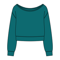 Daydream Off Shoulder Sweatshirt Cropped - The Collegiate Lineup