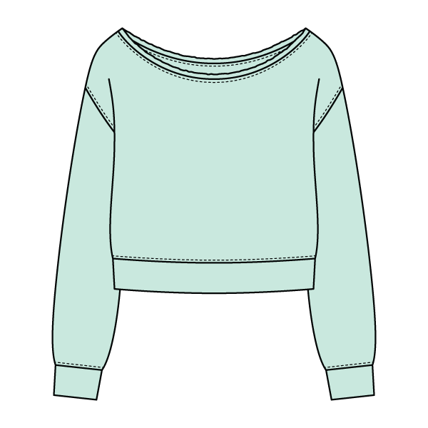 Daydream Off Shoulder Sweatshirt Cropped - The Collegiate Lineup