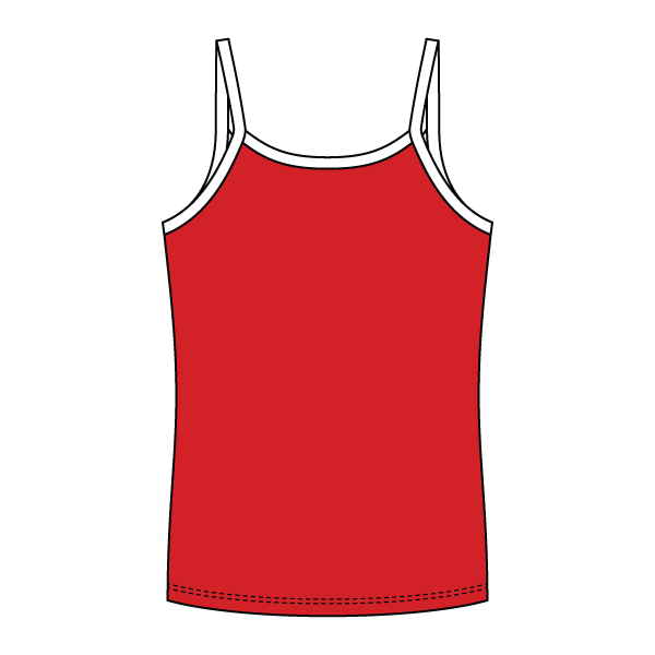 Rib Full-Length Tank with Contrast Spaghetti Straps