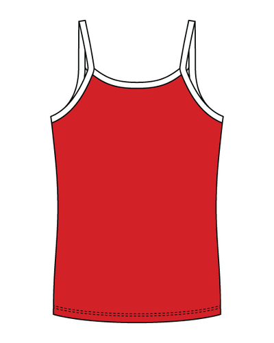 Rib Full-Length Tank with Contrast Spaghetti Straps