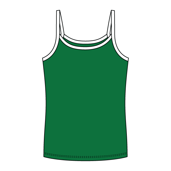 Rib Full-Length Tank with Contrast Spaghetti Straps - The Collegiate Lineup