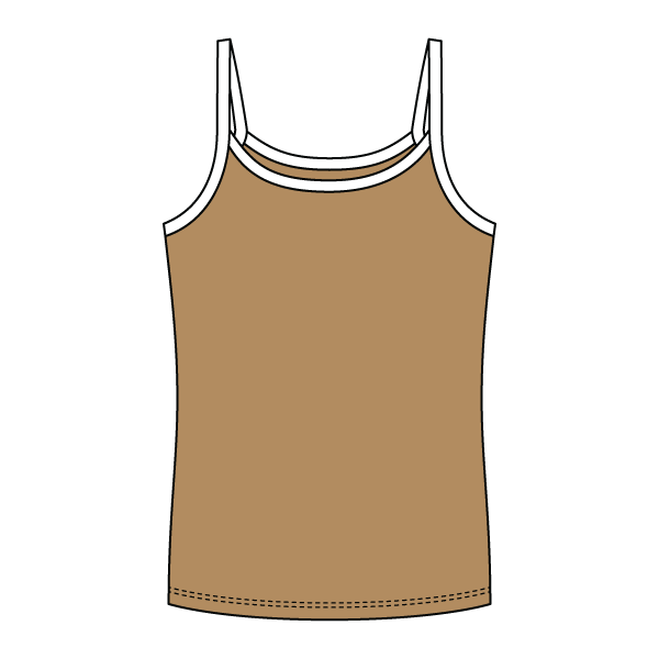 Rib Full-Length Tank with Contrast Spaghetti Straps - The Collegiate Lineup