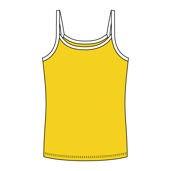 Rib Full-Length Tank with Contrast Spaghetti Straps - The Collegiate Lineup