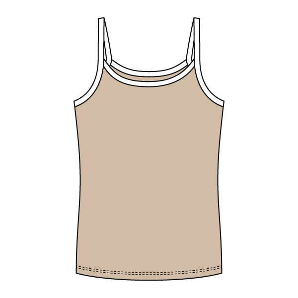 Rib Full-Length Tank with Contrast Spaghetti Straps - The Collegiate Lineup
