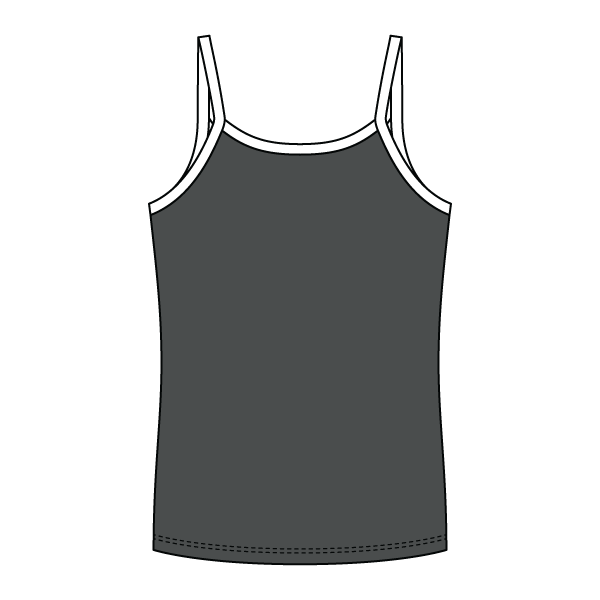 Rib Full-Length Tank with Contrast Spaghetti Straps - The Collegiate Lineup