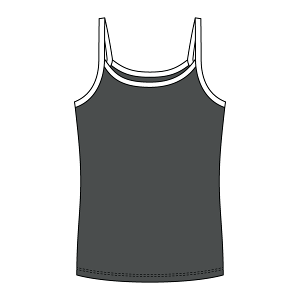 Rib Full-Length Tank with Contrast Spaghetti Straps - The Collegiate Lineup