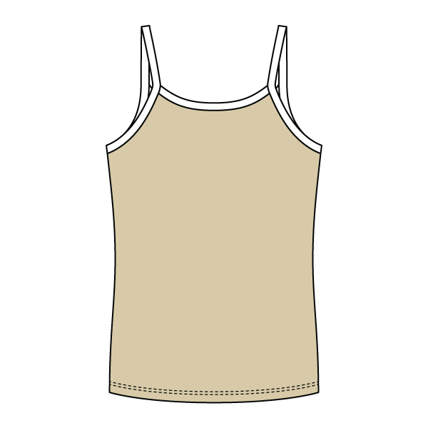 Rib Full-Length Tank with Contrast Spaghetti Straps - The Collegiate Lineup