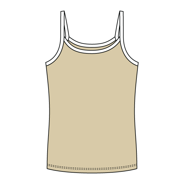 Rib Full-Length Tank with Contrast Spaghetti Straps - The Collegiate Lineup