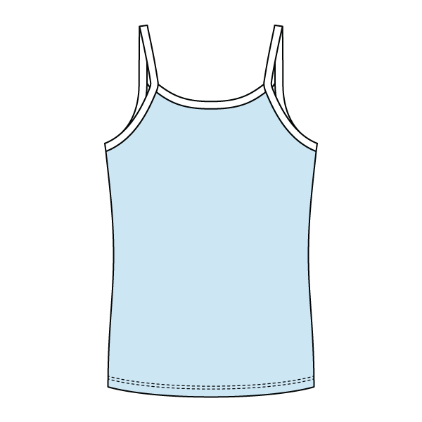 Rib Full-Length Tank with Contrast Spaghetti Straps - The Collegiate Lineup