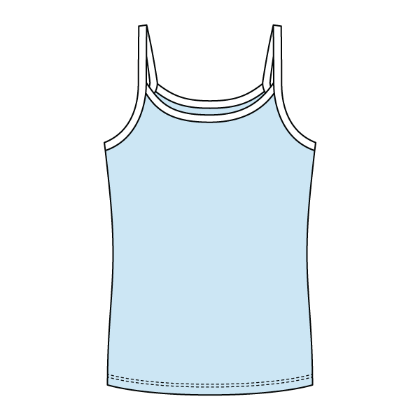 Rib Full-Length Tank with Contrast Spaghetti Straps - The Collegiate Lineup