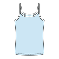 Rib Full-Length Tank with Contrast Spaghetti Straps - The Collegiate Lineup