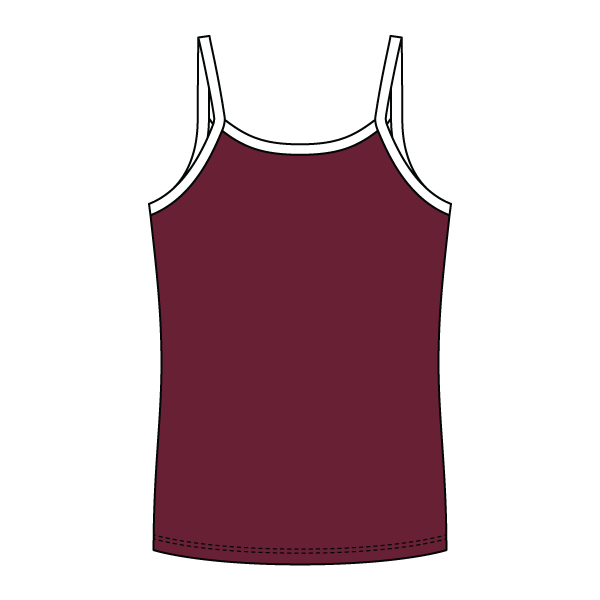 Rib Full-Length Tank with Contrast Spaghetti Straps - The Collegiate Lineup