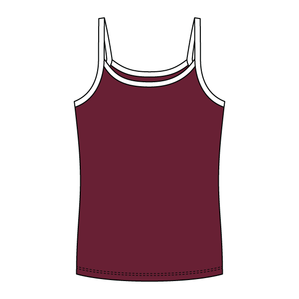 Rib Full-Length Tank with Contrast Spaghetti Straps - The Collegiate Lineup