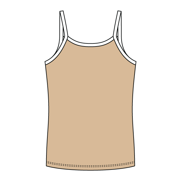 Rib Full-Length Tank with Contrast Spaghetti Straps - The Collegiate Lineup