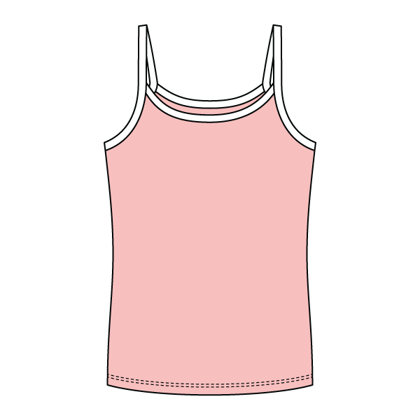 Rib Full-Length Tank with Contrast Spaghetti Straps - The Collegiate Lineup