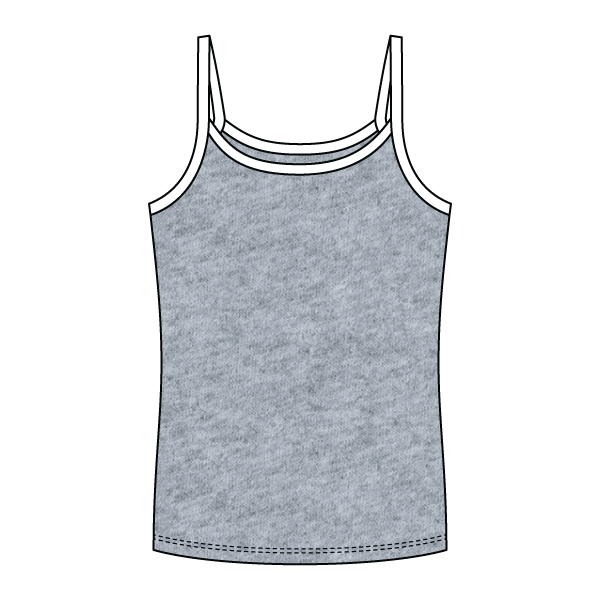 Rib Full-Length Tank with Contrast Spaghetti Straps - The Collegiate Lineup