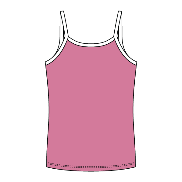 Rib Full-Length Tank with Contrast Spaghetti Straps - The Collegiate Lineup