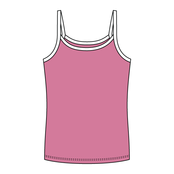 Rib Full-Length Tank with Contrast Spaghetti Straps - The Collegiate Lineup