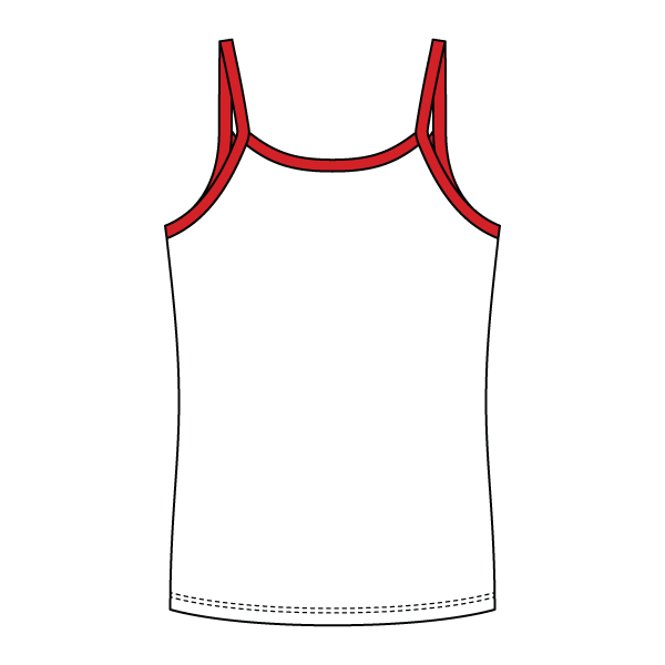Rib Full-Length Tank with Contrast Spaghetti Straps - The Collegiate Lineup