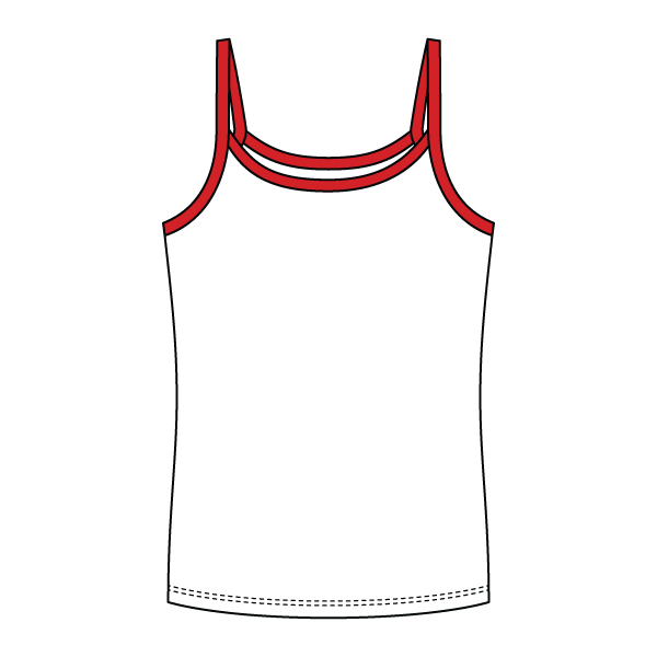 Rib Full-Length Tank with Contrast Spaghetti Straps - The Collegiate Lineup