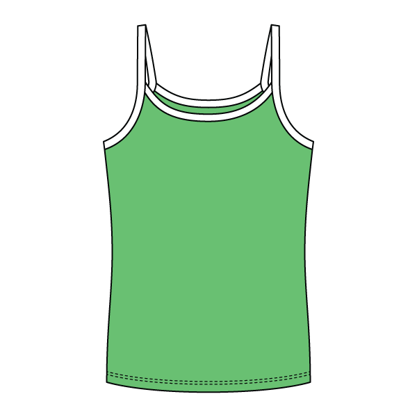 Rib Full-Length Tank with Contrast Spaghetti Straps - The Collegiate Lineup