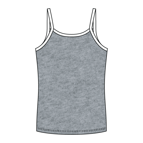 Rib Full-Length Tank with Contrast Spaghetti Straps - The Collegiate Lineup