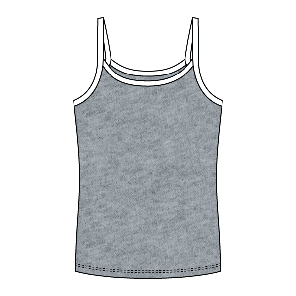 Rib Full-Length Tank with Contrast Spaghetti Straps - The Collegiate Lineup